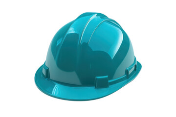 Fototapeta premium Close-up of a blue hard hat, symbolizing safety and protection, often used on construction sites and other hazardous work environments.