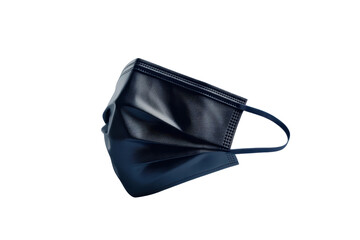 Elegant navy blue face mask with pleated design, providing stylish and comfortable protection for everyday use.
