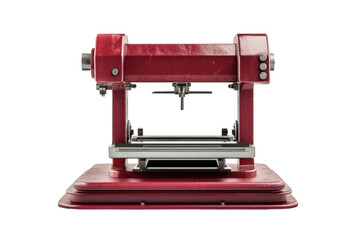 Fototapeta premium Front view of an old-fashioned red kitchen appliance isolated against a transparent background. perfect for culinary or vintage-themed projects.