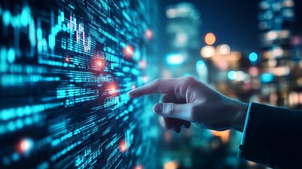 Touchscreen data analysis with futuristic interface