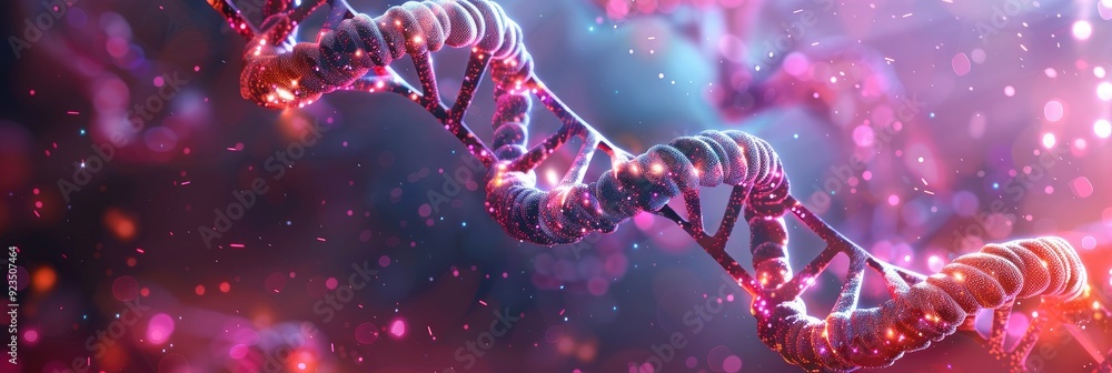 Poster building dna chains with genetic variations and disorders verifying parentage susceptibility to illn