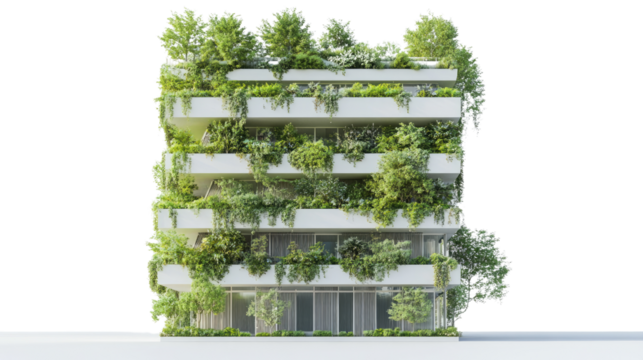 modern green building transparent background