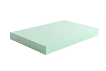 Minimalistic mint green rectangular block object isolated on a transparent background. Perfect for graphic design or product presentations.