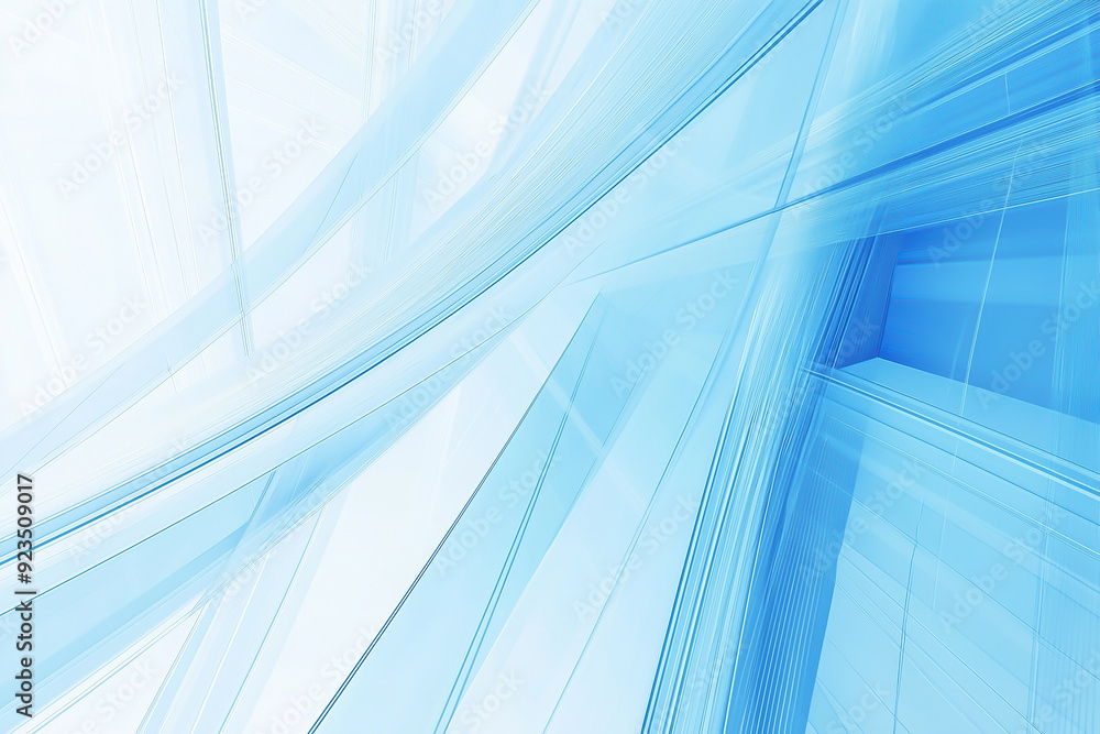 Poster abstract blue lines on a technology and ciyscape background for presentations or futuristic web desi