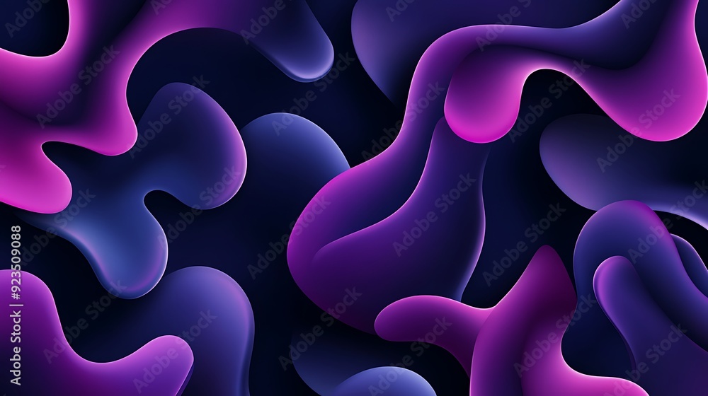 Aufkleber geometric dimensional abstract vector background with vivid colors on dark purple - digital 3d desig