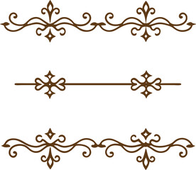 Dividers thin line elements set. Border underline for text page, book, invitation, wedding card, certificate, menu