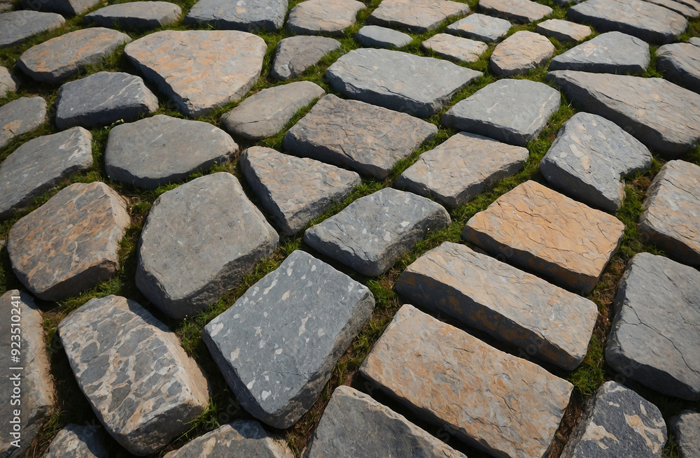 Poster stone pathway background with irregular patterns