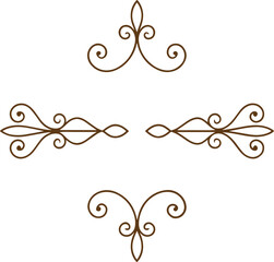 Dividers thin line elements set. Border underline for text page, book, invitation, wedding card, certificate, menu