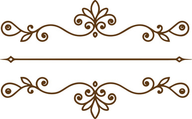 Dividers thin line elements set. Border underline for text page, book, invitation, wedding card, certificate, menu