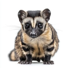 Obraz premium African civet displaying unique markings against a white background