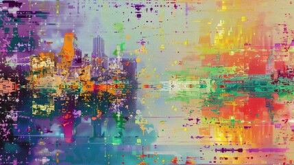 Glitched Matrix - Abstract Digital Art with Distorted Pixels and Colors