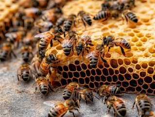 Urban beekeeping, vibrant hives, city nature, sustainable practice