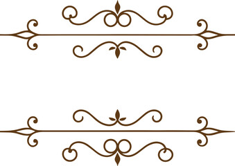 Dividers thin line elements set. Border underline for text page, book, invitation, wedding card, certificate, menu