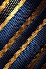 Obraz premium Golden geometric diagonal lines with a textured blue background and elegant borders
