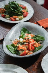 Delicious and fresh salad with dressing