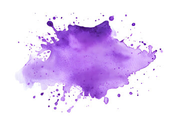 Obraz premium Purple watercolor splatter stain isolated on white background 
