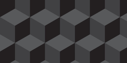 Minimal abstract dark black background from cubes vector art. Geometric tiles and mosaic creative stylish seamless pattern block cube background. minimal hexagon Cubes mosaic shape vector design