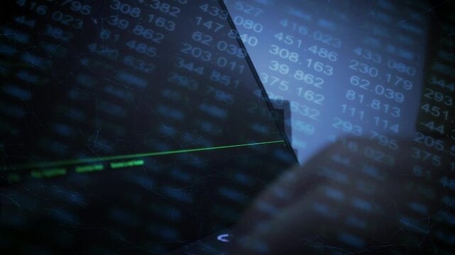 Data entry, numbers, data Technology concept innovation artificial intelligence brainstorming business success.