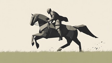 A warrior riding a horse