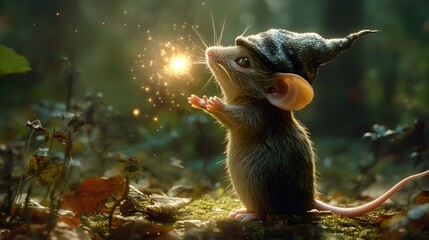 The Mouse Wizard in the Forest