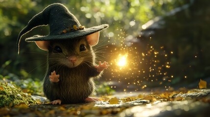 The Mouse Wizard in the Forest