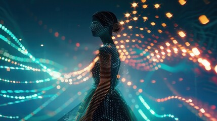 Futuristic fashion and shopping hologram