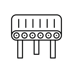 conveyor machine line icon with white background vector stock illustration