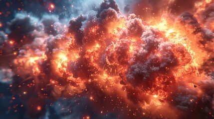 Fototapeta premium explosion of fire HD 8K wallpaper Stock Photographic Image 