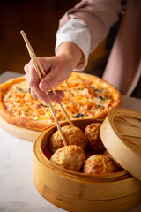 Delicious and fresh hot pizza