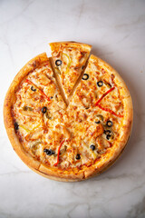 Delicious and fresh hot pizza