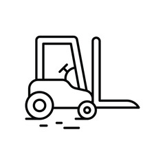forklift line icon with white background vector stock illustration