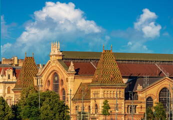 Obraz premium The historical Pest market on the Pest section of Budapest, Hungary