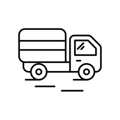 Fototapeta premium logistic truck line icon with white background vector stock illustration