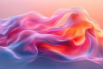 Obraz premium Abstract Wavy Gradient with Pink, Orange, and Blue Hues
