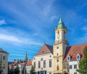 Fototapeta premium Historical main square in the old town of Bratislava, Slovakia