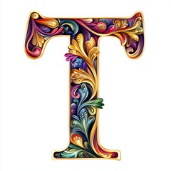 English Alphhabet A to Z letter with Floral design