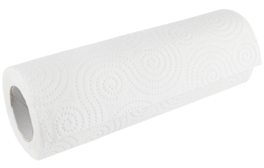 Roll of paper towels isolated on a transparent background. Full depth of field.