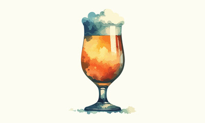 mug beer, free drink, watercolor mugs of beer, alcohol drinks, hand drawn illustration, watercolor mugs of beer