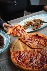 Delicious and fresh hot pizza