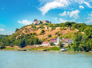 The village of Devin at the confluence of the Danube and Morava rivers,  Devin, Bratislava, Slovakia