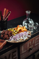 Delicious and fresh snack with original presentation