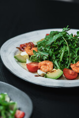 Delicious and fresh salad with dressing