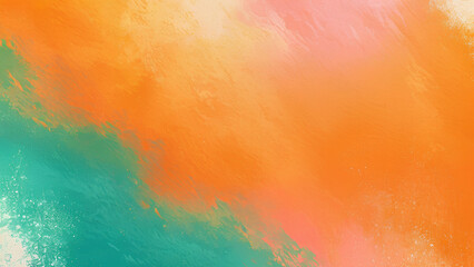 Naklejka premium Orange teal green pink abstract grainy gradient background noise texture effect summer poster design