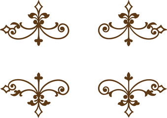 set of floral elements