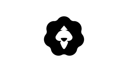 Lion head emblem,  black isolated silhouette