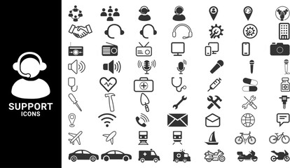 Customer Service and Support. help, response, assist, technical, communication, Simple vector illustration information.