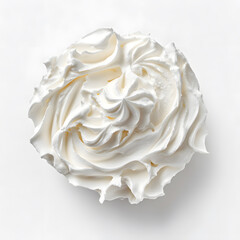 White Whipped cream isolated on white background