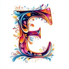 English Alphhabet A to Z letter with Floral design