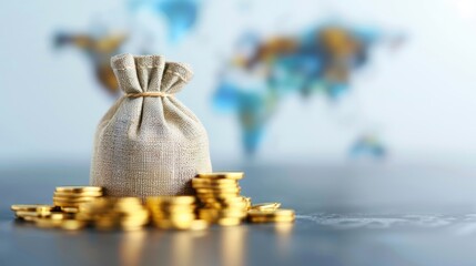 Global financial strategies, wealth accumulation, flat design illustration