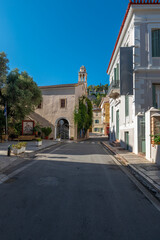 greece old capital nafplion streets shops churches castle and colorful houses quiet hours tourist destination